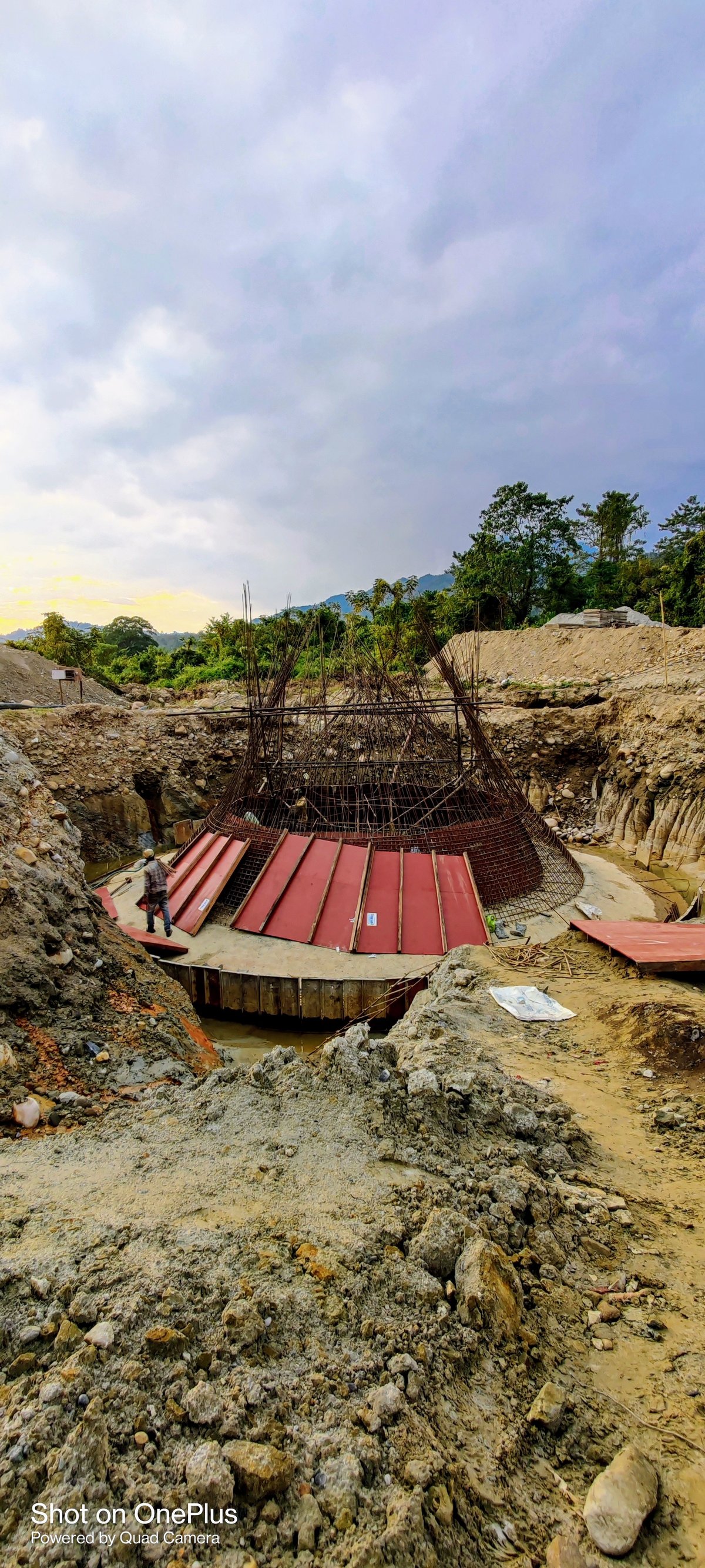 Bhairabkund Bridge — Well foundation construction with shuttering